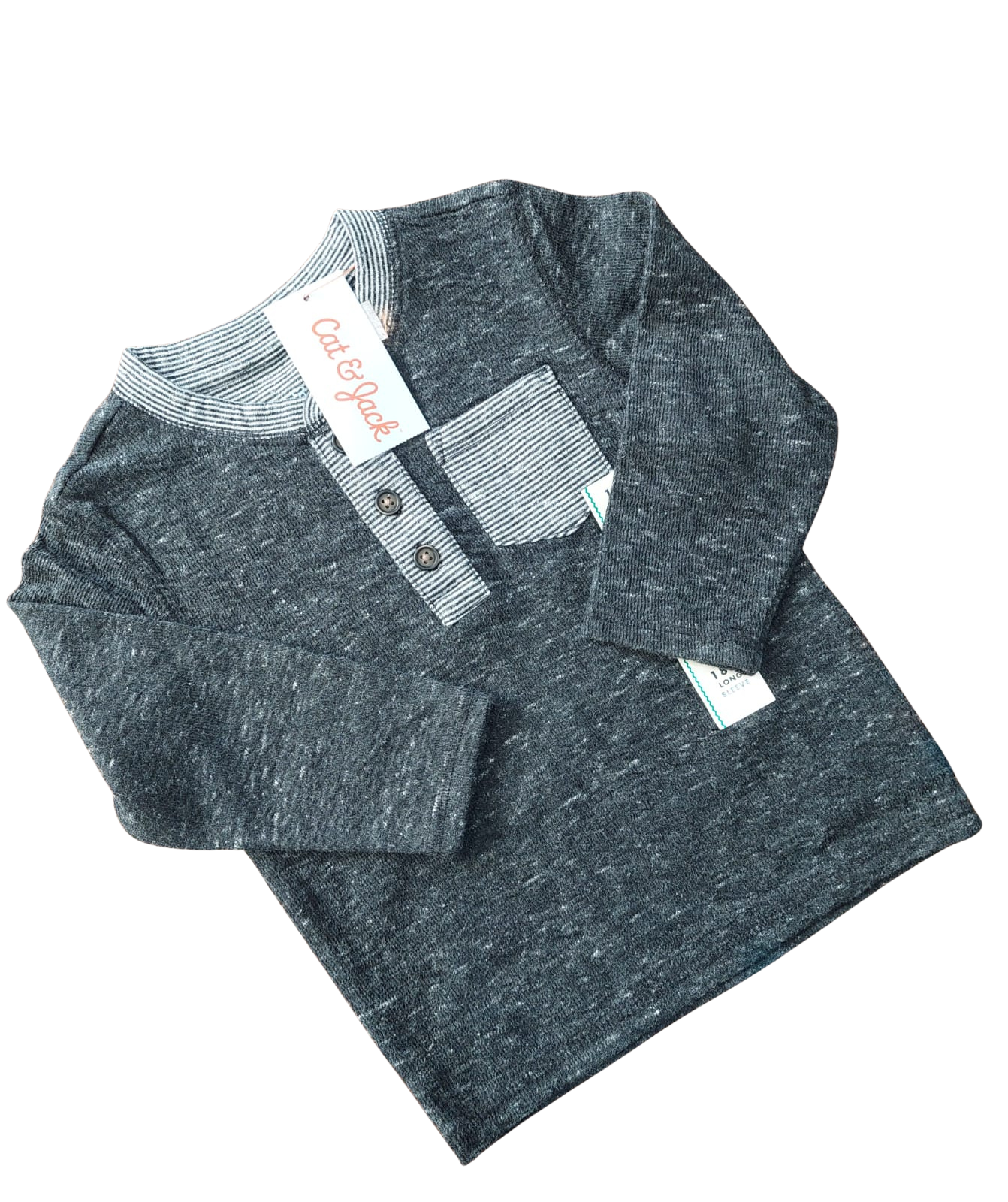 Cat & Jack – Henley jaspeado con bolsillo – Para hombre (bebé).