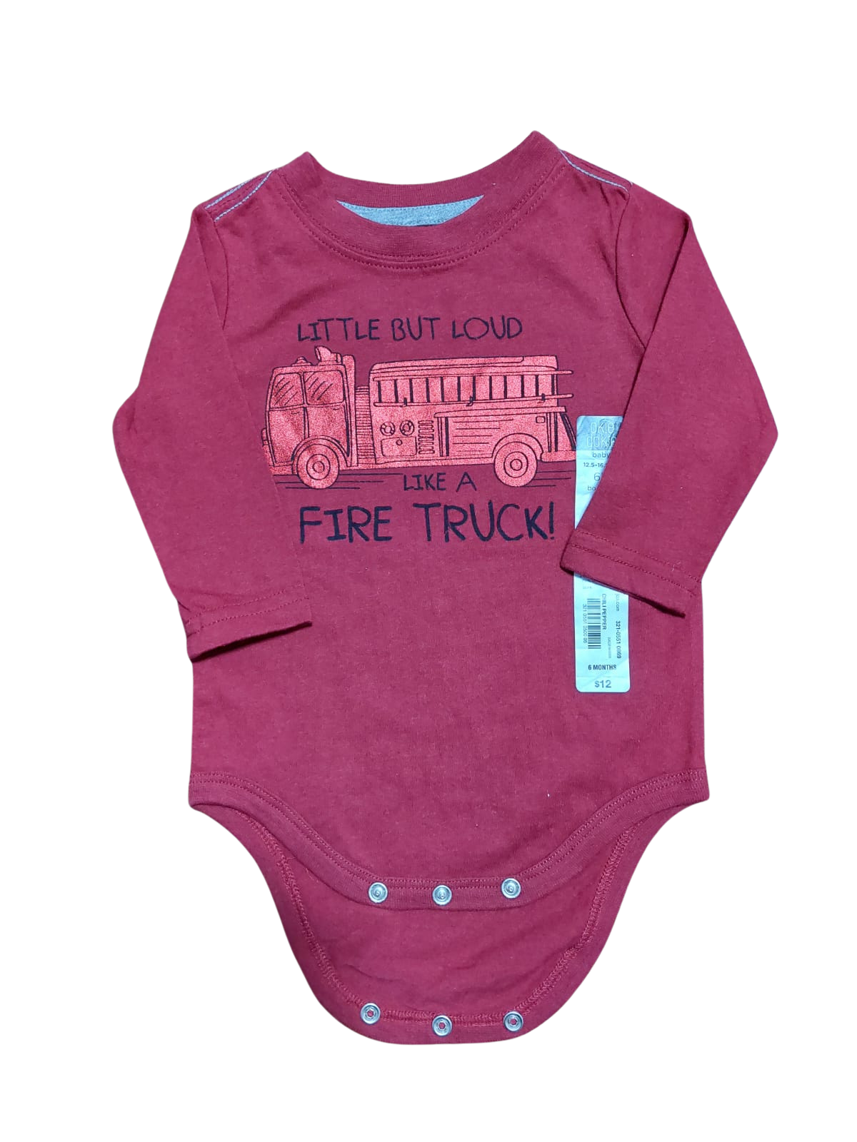 Body Manga Larga “Fire Truck” – Talla 6 meses