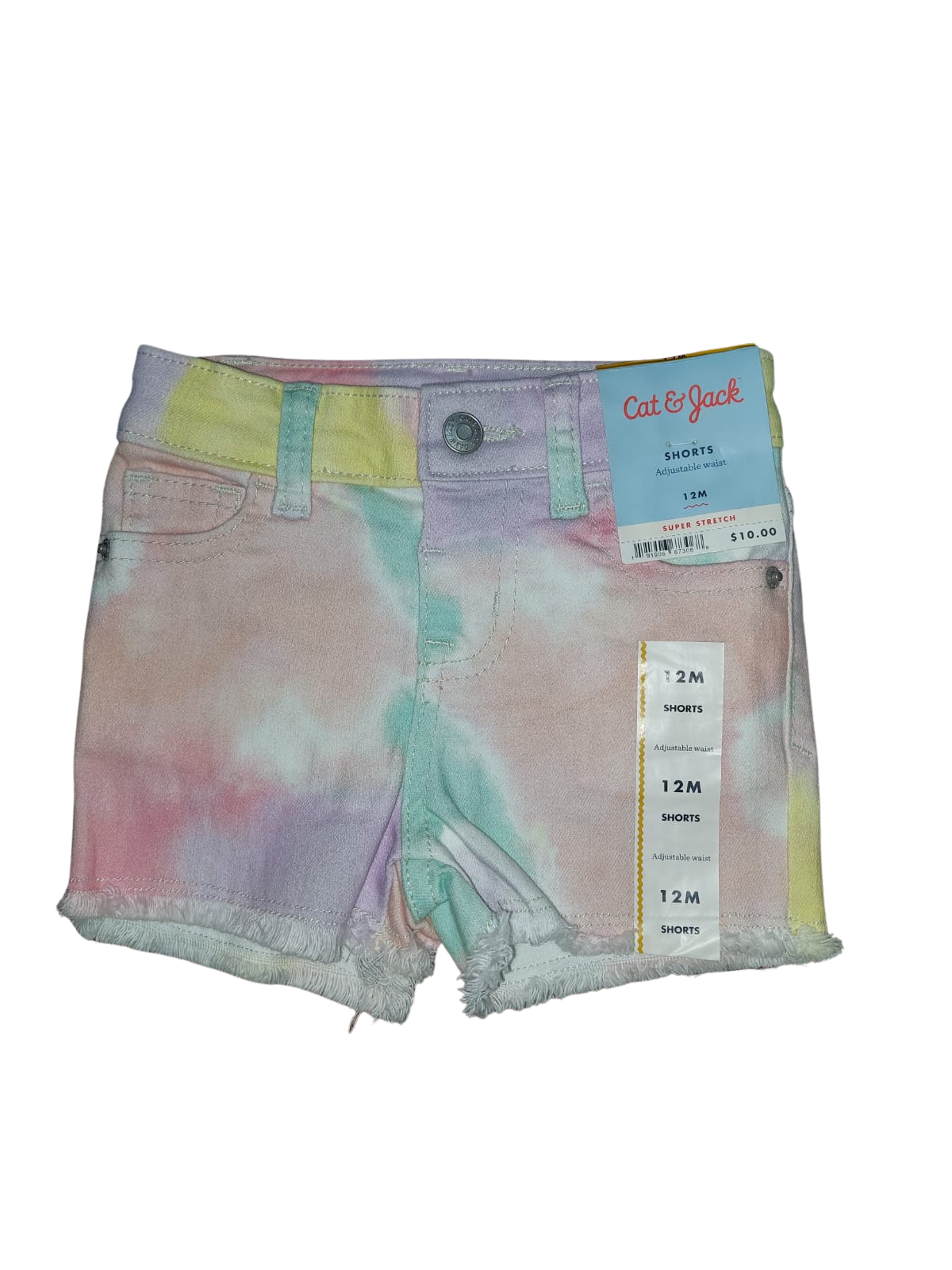 Shorts Denim Tie-Dye Pastel – Cat & Jack (Talla 12 meses)