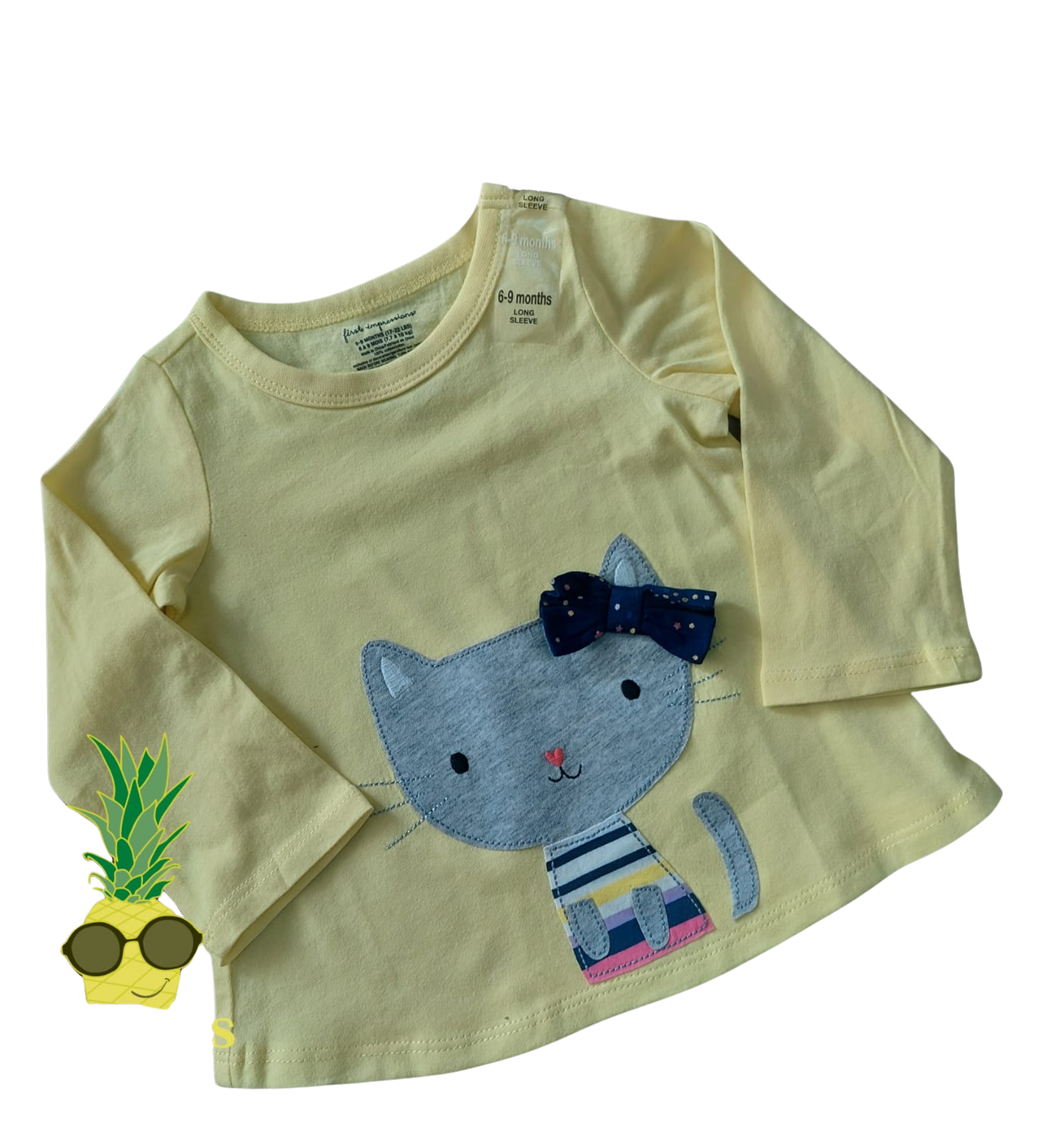 blusa “gatita con moño” – first impressions (6–9 meses) – NIÑA (mujer)