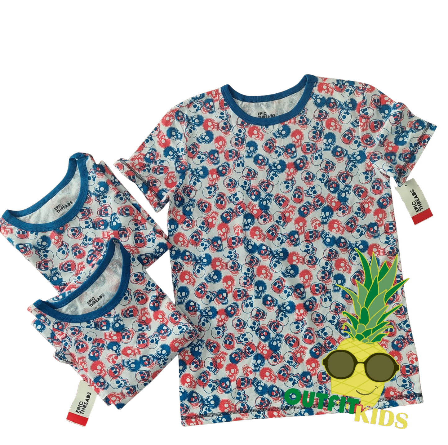 Epic Threads – Playera Calaveras All-Over – NIÑO (hombre) Tallas M (10/12), L (12/14), XL (14/16)