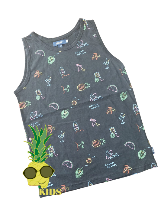 Univibe – Tank estampado neón – NIÑO (hombre) Talla M (8/10)