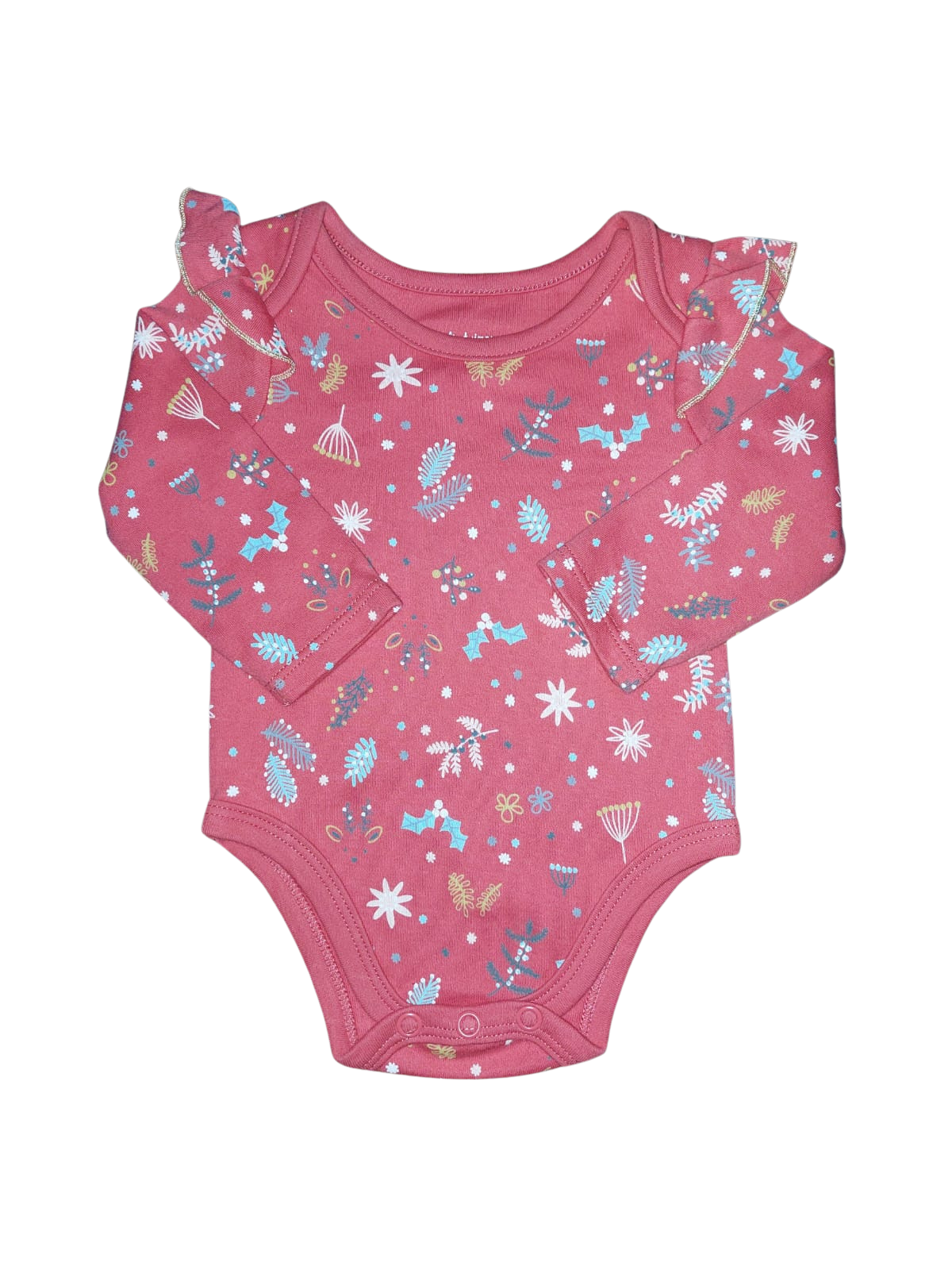 Body Estampado Botánico con Volantes – First Impressions (Talla 3 meses)