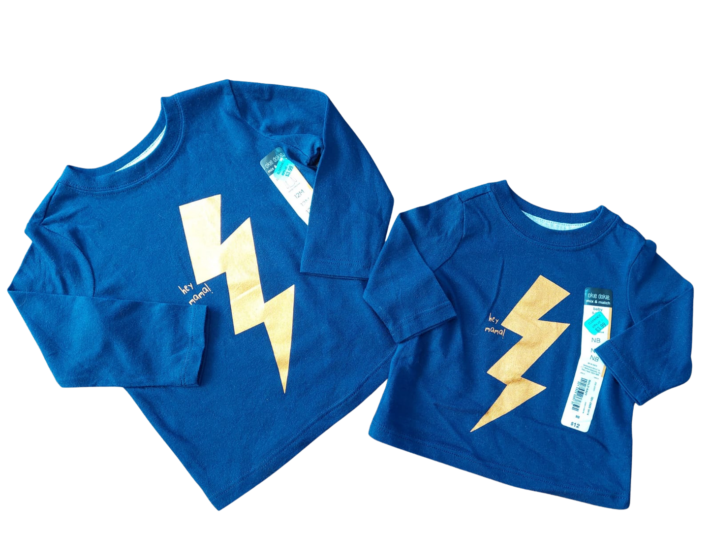 Ok!e Dokie – Playera manga larga “Rayo” RN y 12 meses – Para niño (hombre).