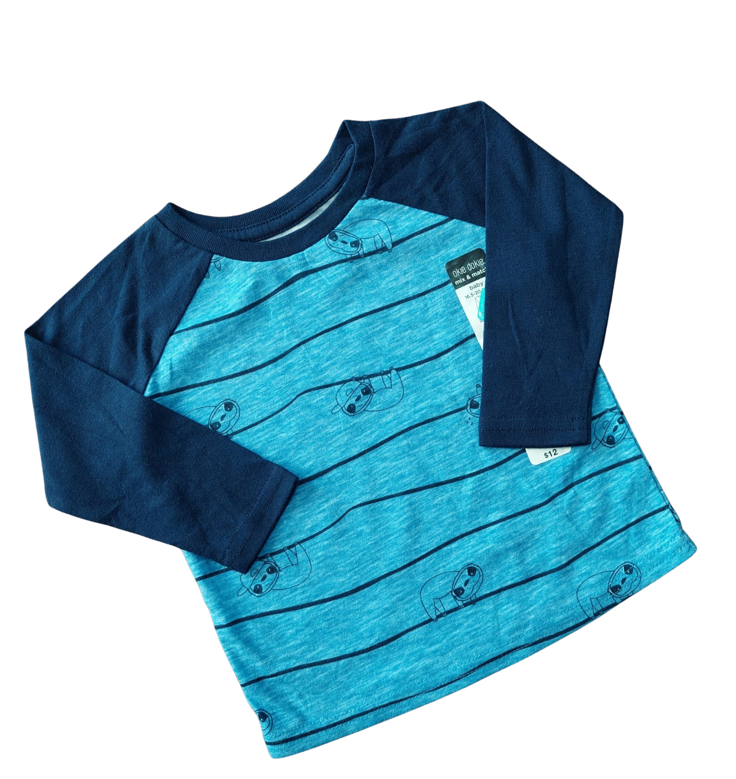 Okie Dokie – Playera raglán “perezosos” – Para hombre (bebé).