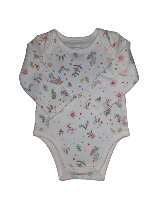 Body Manga Larga Estampado Floral – First Impressions (Talla 3 meses)