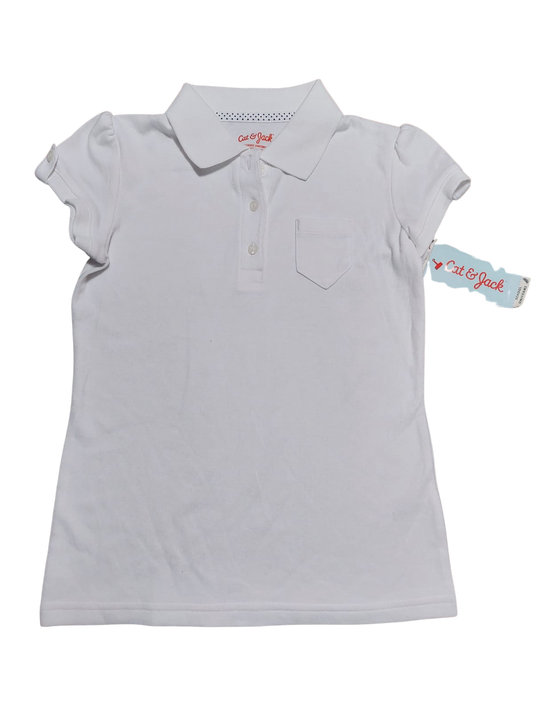 Polo Blanco de Algodón para Niña – Cat & Jack