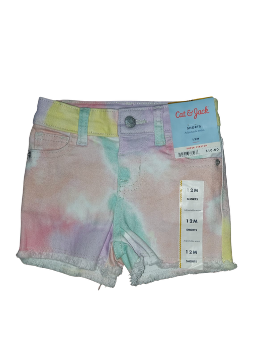 Shorts Denim Tie-Dye Pastel – Cat & Jack (Talla 12 meses)