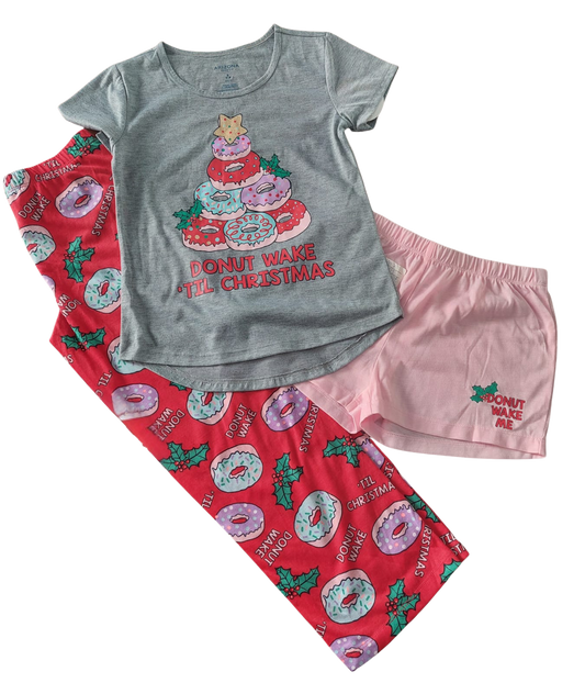 Pijama 3 piezas “Donut Wake ’Til Christmas” – Arizona (talla 7-8 años)