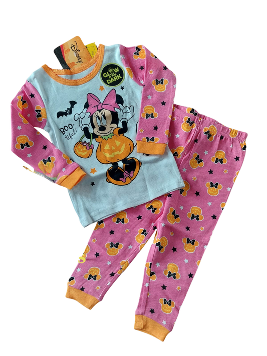 pijama “minnie boo-tiful” que brilla en la oscuridad – disney (talla 18 meses)