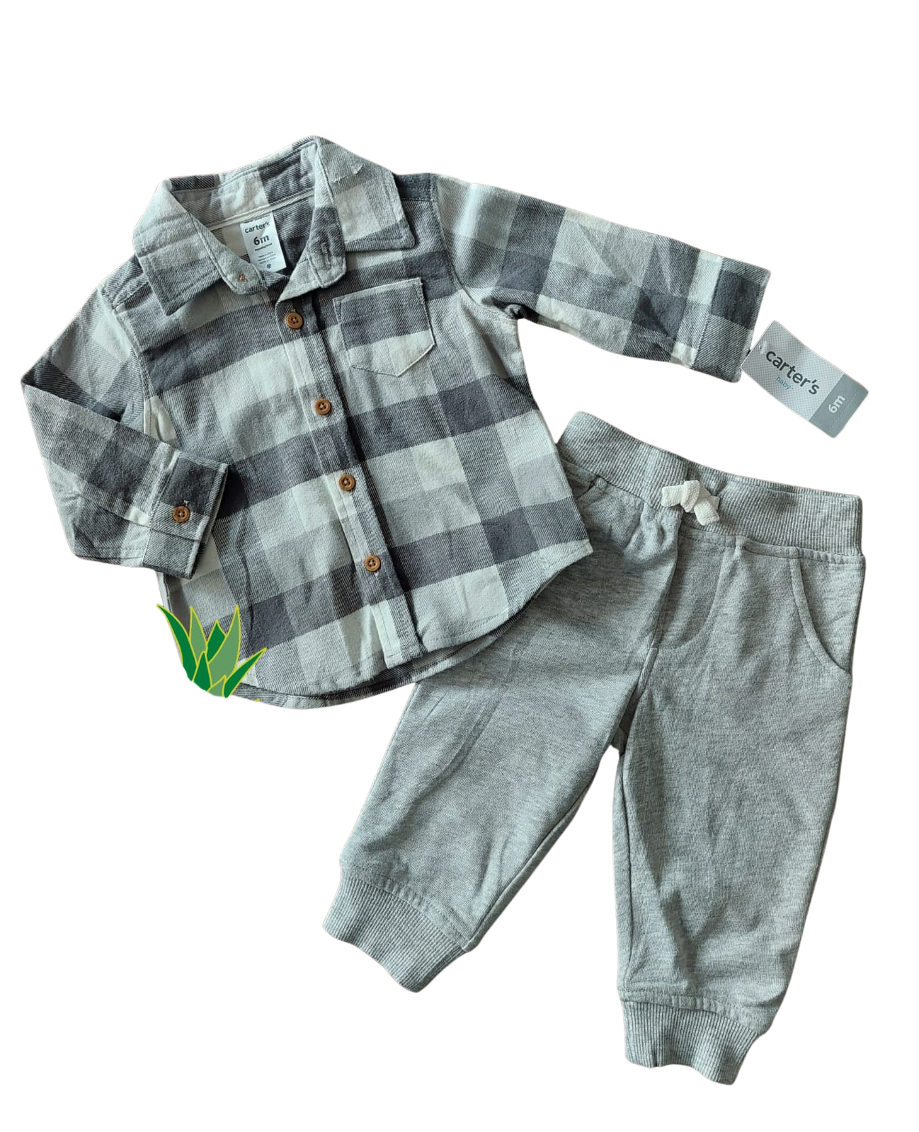 set 2 piezas “gentle lumberjack” – carter’s (talla 6 meses)