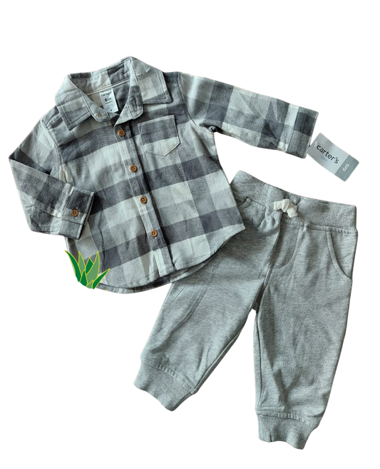 set 2 piezas “gentle lumberjack” – carter’s (talla 6 meses)
