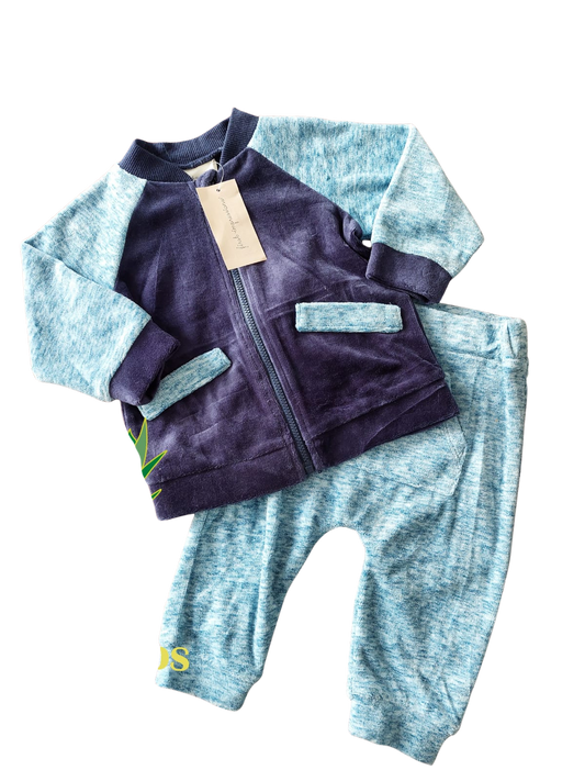 conjunto bomber afelpado 2 pzs – first impressions (talla 6-9 meses)