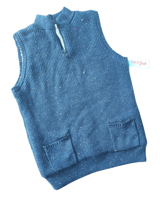 chaleco tejido tweed con medio cierre – cat & jack (talla 10/12 años)