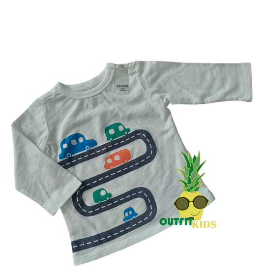 playera manga larga “road trip” – first impressions (6–9 meses) – NIÑO (hombre)