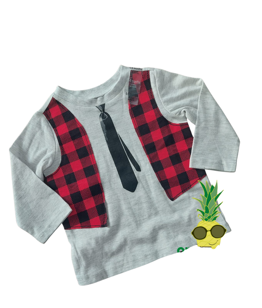 playera “chaleco & corbata” – first impressions (6–9 meses) – NIÑO (hombre)