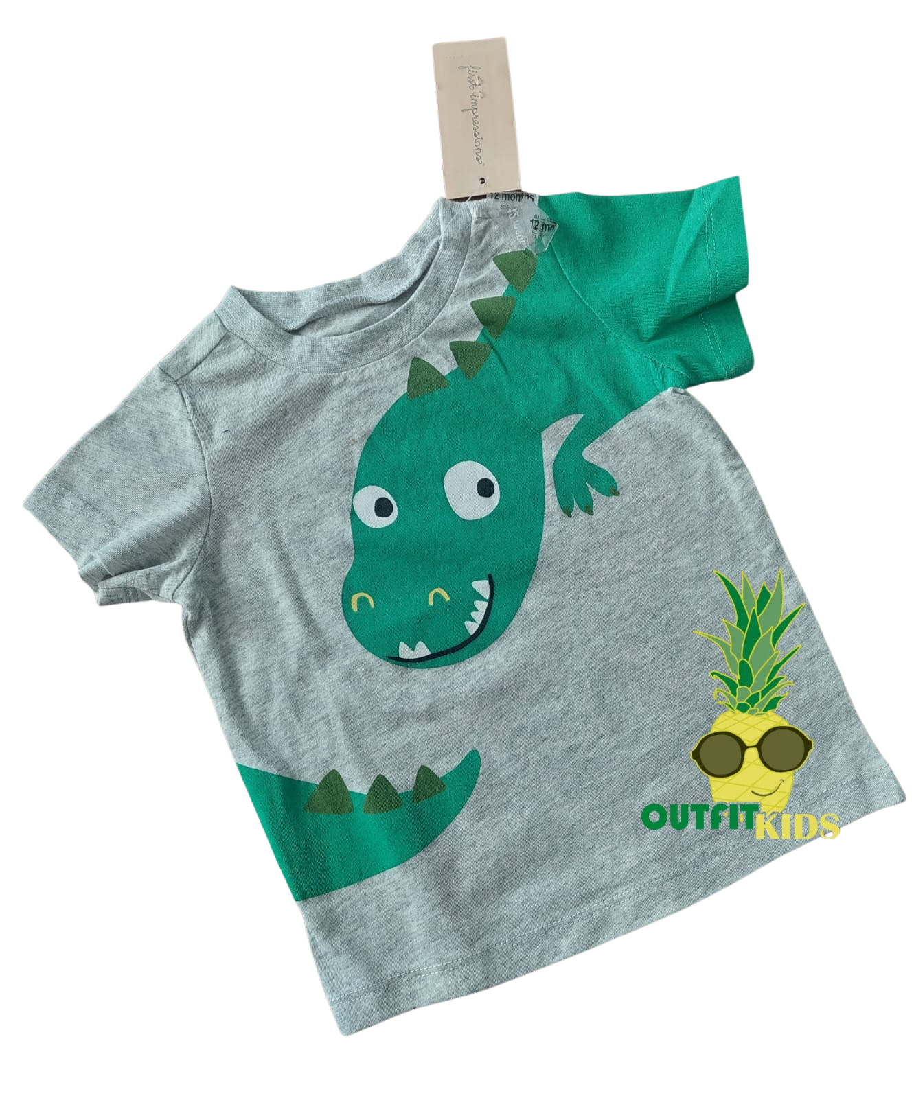 playera “dino travieso” – first impressions (12 meses) – NIÑO (hombre)