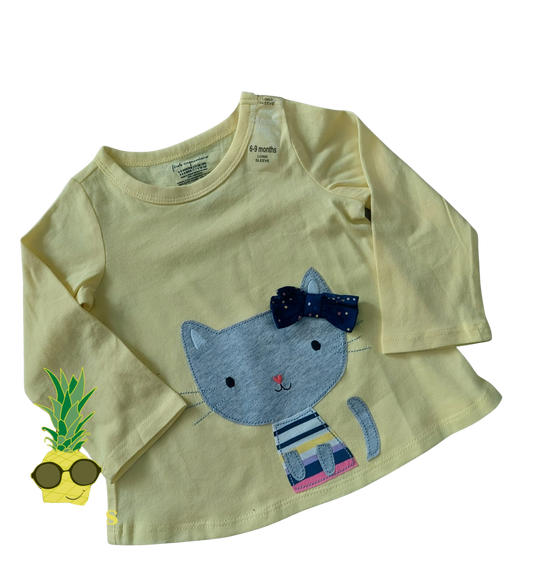 blusa “gatita con moño” – first impressions (6–9 meses) – NIÑA (mujer)