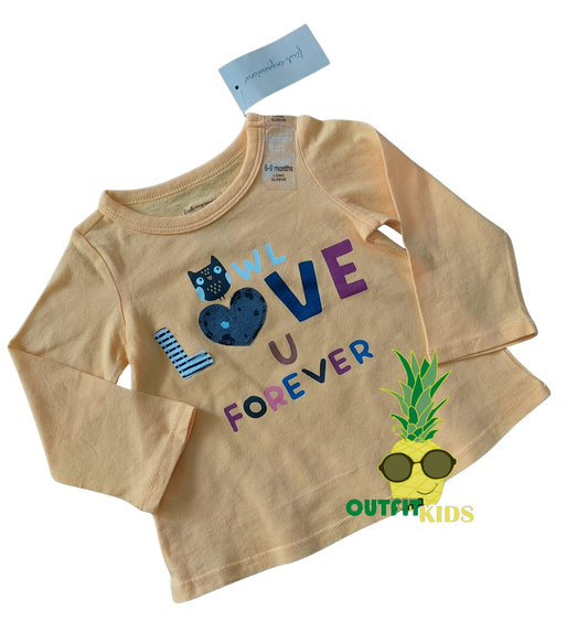 playera “owl love u forever” – first impressions (6–9 meses) – NIÑA (mujer)