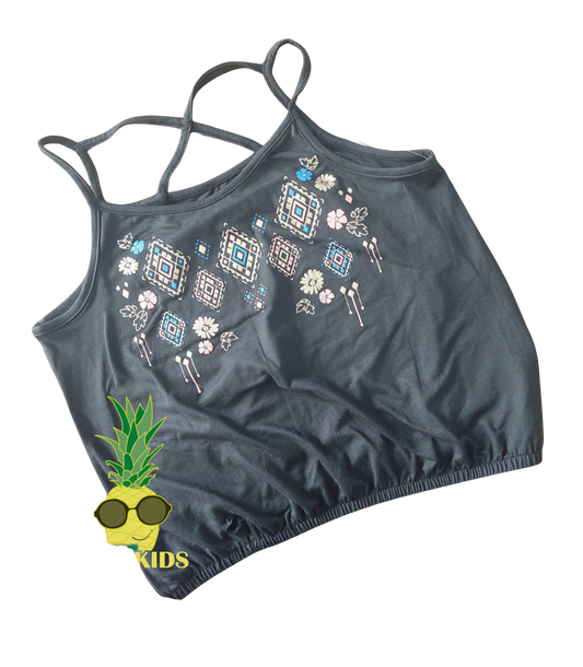 top crop boho negro – talla L (14–16) – NIÑA