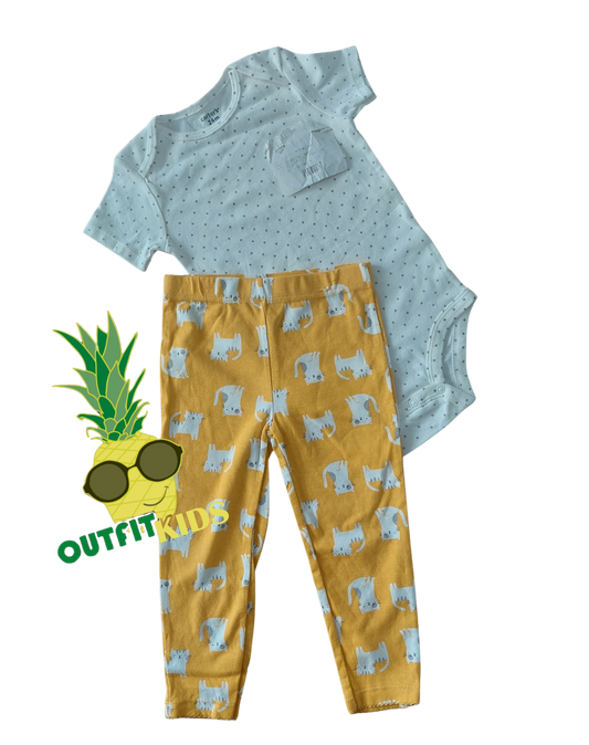 Carter’s – Set bodysuit + leggings “gatitos” – BEBÉ NIÑA (24 meses)