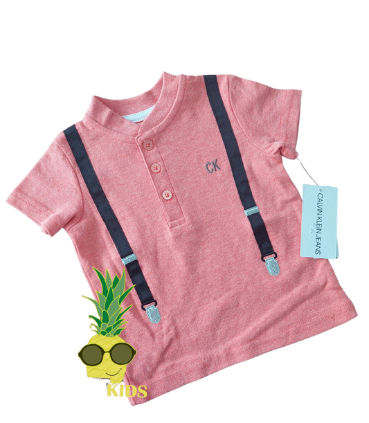 Calvin Klein – Playera Henley con “tirantes” – NIÑO (12 meses)
