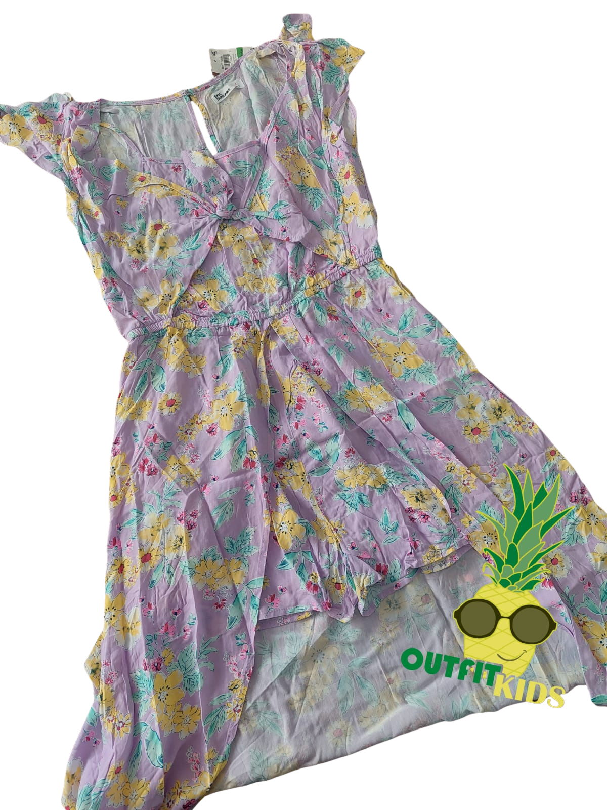 Epic Threads – Vestido floral lila con nudo – NIÑA (L 8/10)